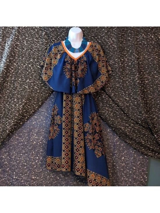 ONE WORLD Dresses & Skirts - Cape & Drape Tribal Dress
